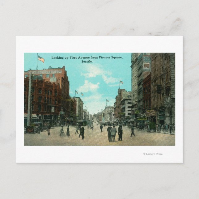 First Ave View from Pioneer Avenue Postcard (Front)