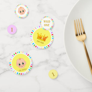 First Baby Birthday Party & Multicolored Rays Confetti