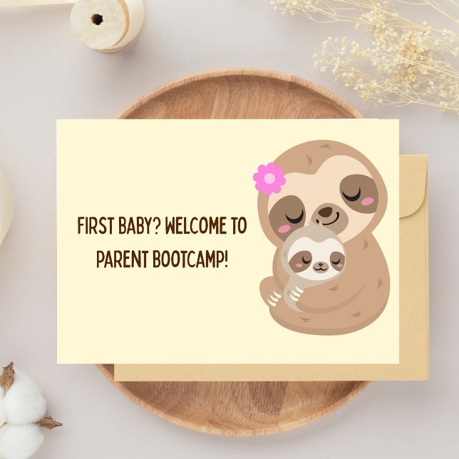 First Baby Parent Bootcamp Humour for New Parents Card (Funny Pregnancy Congratulations Card – First Baby Parent Bootcamp Humor for New Parents)