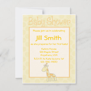 First Baby Shower - Yellow Invitation