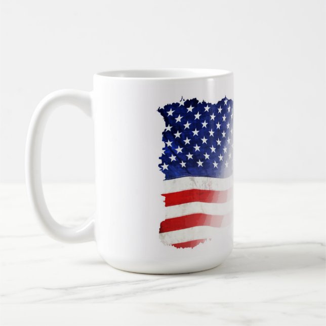 First Base Run- Baseball Player and USA Flag   Coffee Mug (Left)