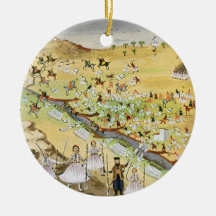 First battle between Greeks and Turks, at the Alam Ceramic Tree Decoration