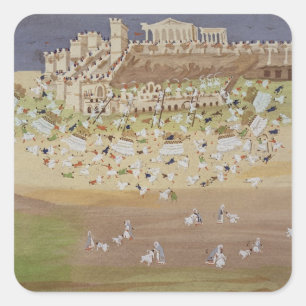 First battle of Athens in 1826, from the Pictorial Square Sticker