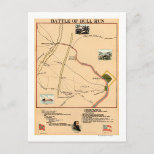 First Battle of Bull Run - Civil War Panoramic 2 Postcard