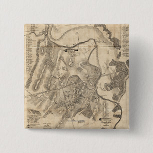 First Battle of Bull Run - Civil War Panoramic 4 15 Cm Square Badge