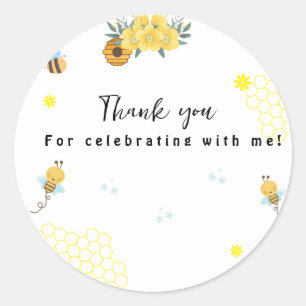 First Bee Day honey bee birthday Classic Round Sticker