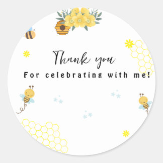 First Bee Day honey bee birthday Classic Round Sticker