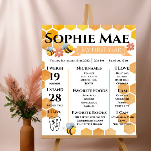 First Bee Day Milestones Glossy Poster