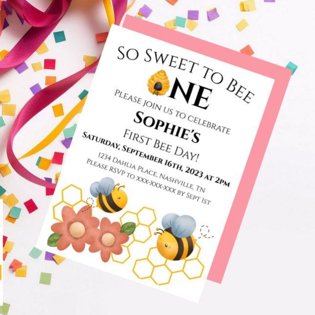 First Bee Day So Sweet to BEE one invitation (Creator Uploaded)