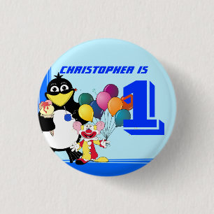 First birthday 3 cm round badge