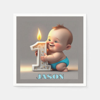 " FIRST BIRTHDAY BABY BOY " NAPKIN