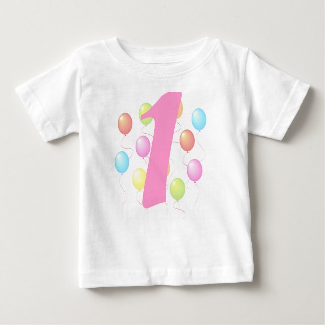 First Birthday Balloons Baby T-shirt (Front)