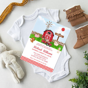 First Birthday Barnyard Farm Animals Invitation