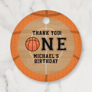 First Birthday, Basketball Favour Tags