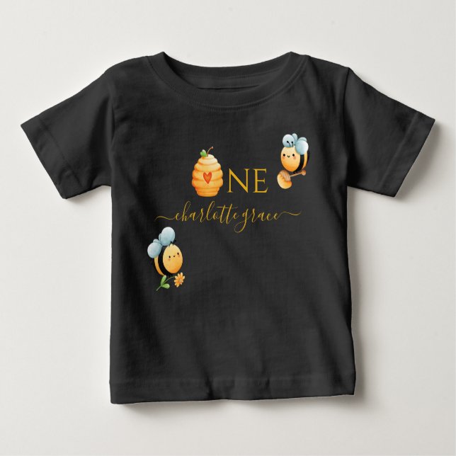 First Birthday Bee-Day Baby T-Shirt (Front)