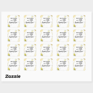 FIRST BIRTHDAY, BEE PARTY, BEE THEMED SQUARE STICKER
