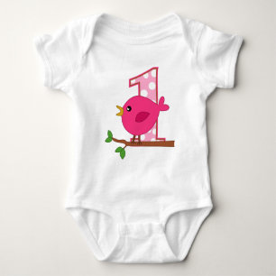 First Birthday Birdie Baby Bodysuit