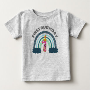 First Birthday Boho  Baby Girl  Baby T-Shirt