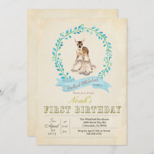 First Birthday Boy Deer Invitation