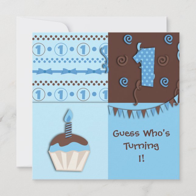 First Birthday Boy : Invitation (Front)