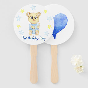 First Birthday Boy  Party Hand Fan