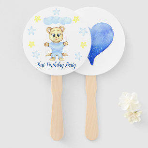 First Birthday Boy Party Hand Fan
