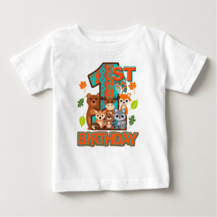 First Birthday Boy Woodland Arrow   Wild One  Baby T-Shirt