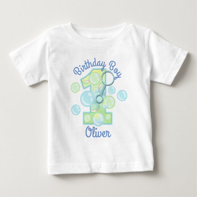 First birthday bubble toddler tshirts (Front)