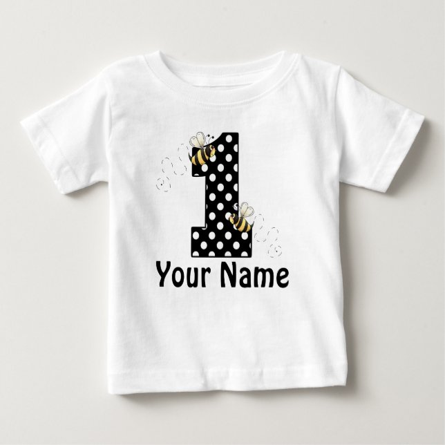 First Birthday Bumble Bee Personalised T-shirt (Front)