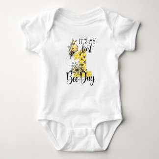 First Birthday Bumblebee Bodysuit, 1st Birthday Baby Bodysuit