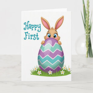 First Birthday Bunny Peek Card