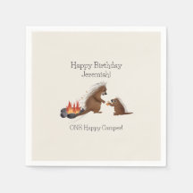 First Birthday Camping Porcupines making s'mores