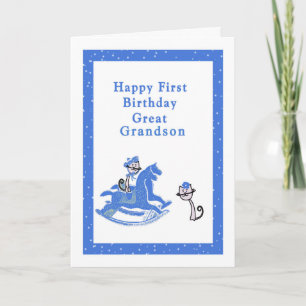 First Birthday Card Great Grandson