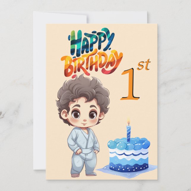 First Birthday Celebration Greeting Card (Front)