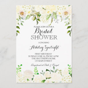 First  birthday cream Beautiful Floral Invitation, Invitation