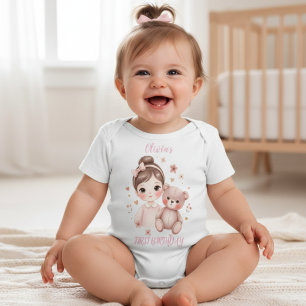 First Birthday Cute Teddy Fall Girl Baby T-Shirt