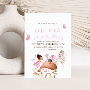 First Birthday Fairy Party Garden Pixie Girls   Invitation