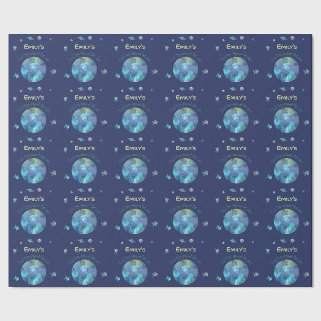 First birthday | first trip around the sun wrapping paper (Seam)