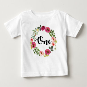 First birthday floral baby T-Shirt
