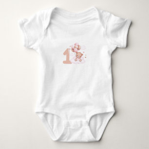 First birthday for a girl baby bodysuit