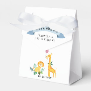 First Birthday Forest Animals Lion Giraffe Favour Box