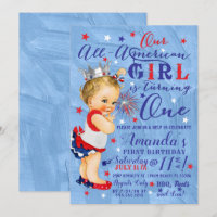First Birthday Fourth Of July Red White Blue