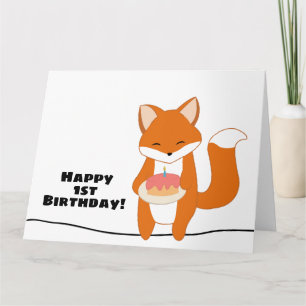 First Birthday Fox Card
