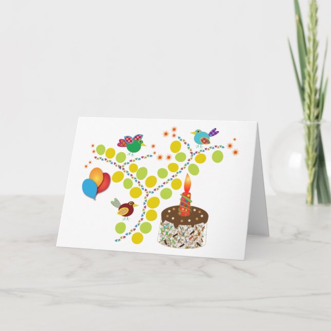 First birthday gift : Three birds Card (Front)