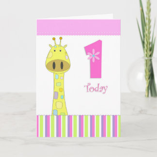 First birthday girl card