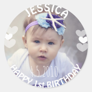 First Birthday Girl Sticker