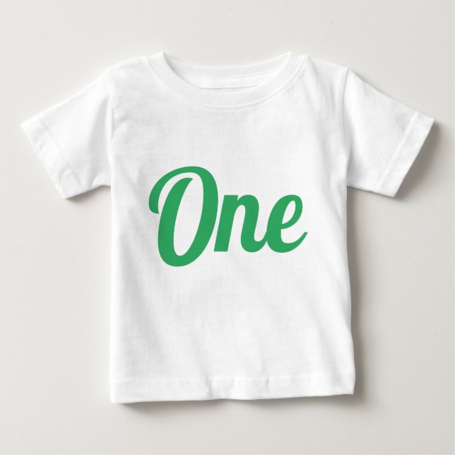 First Birthday Green Baby T-Shirt (Front)