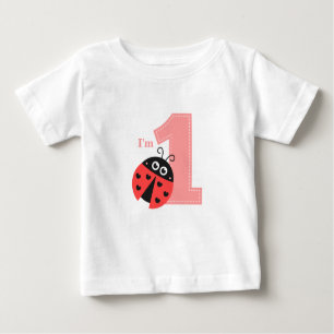 First Birthday, I'm One, Cute ladybug Baby T-Shirt