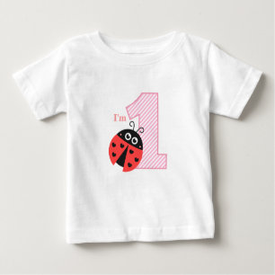 First Birthday, I'm One, Cute ladybug Baby T-Shirt