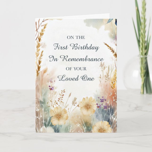 First Birthday in Remembrance of Loved One Card (Front)